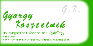 gyorgy kosztelnik business card